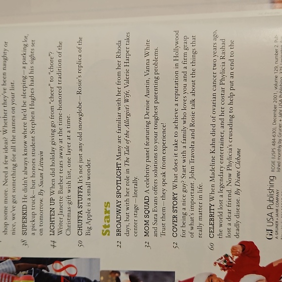 ROSIE MAGAZINE John Travolta December 2001 EUC Holiday crafts decor recipes - Picture 6 of 14